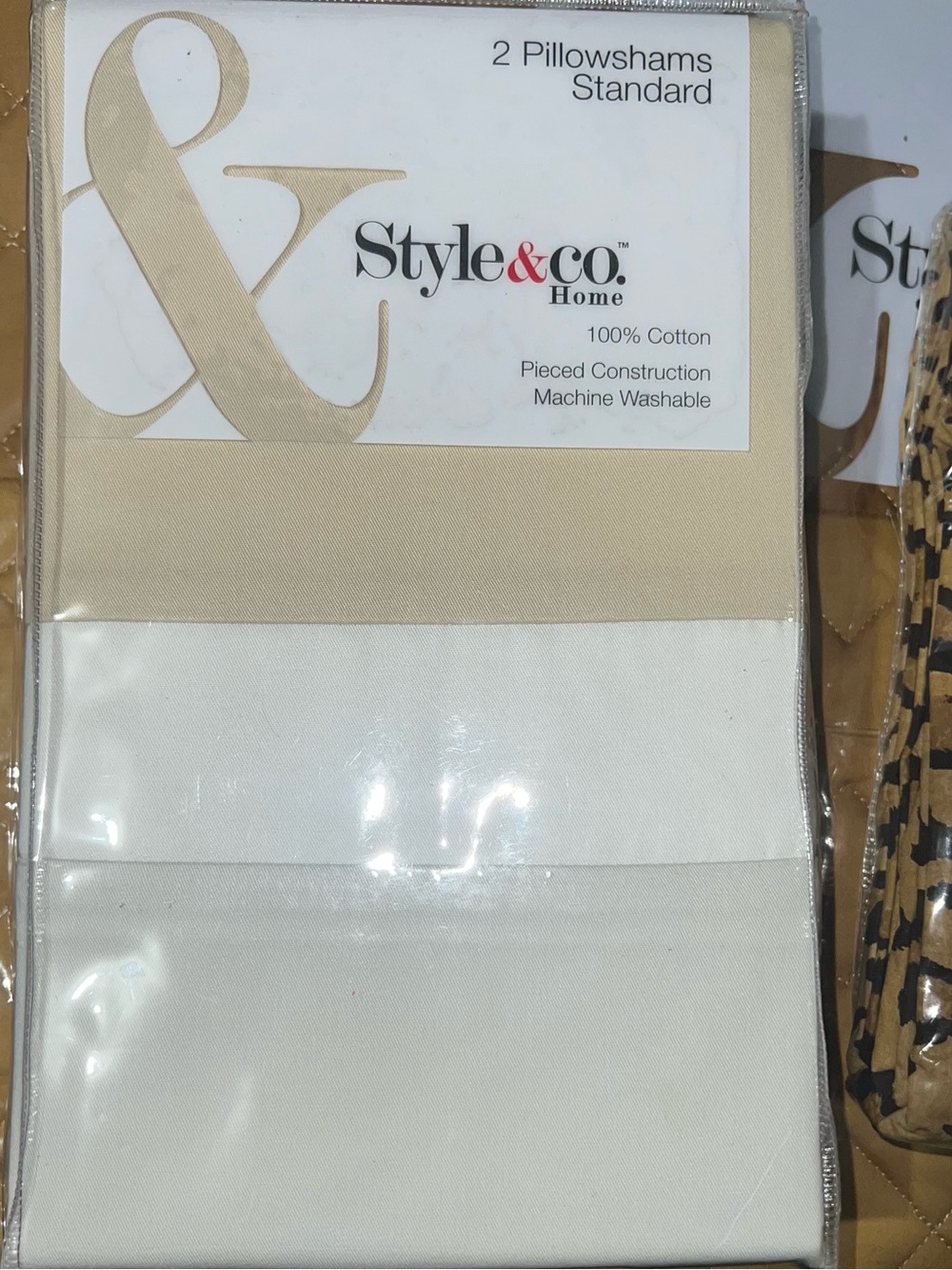 Style & Co. Standard Pillowshams in Cream and White Two-Tone
